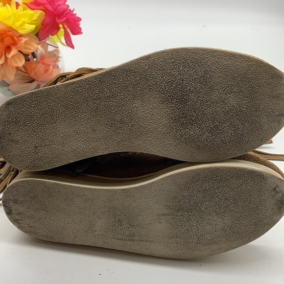 Maison Des Talons Angel Tan Fringe Moccasin Boots MOC1421 - Picture 6 of 7